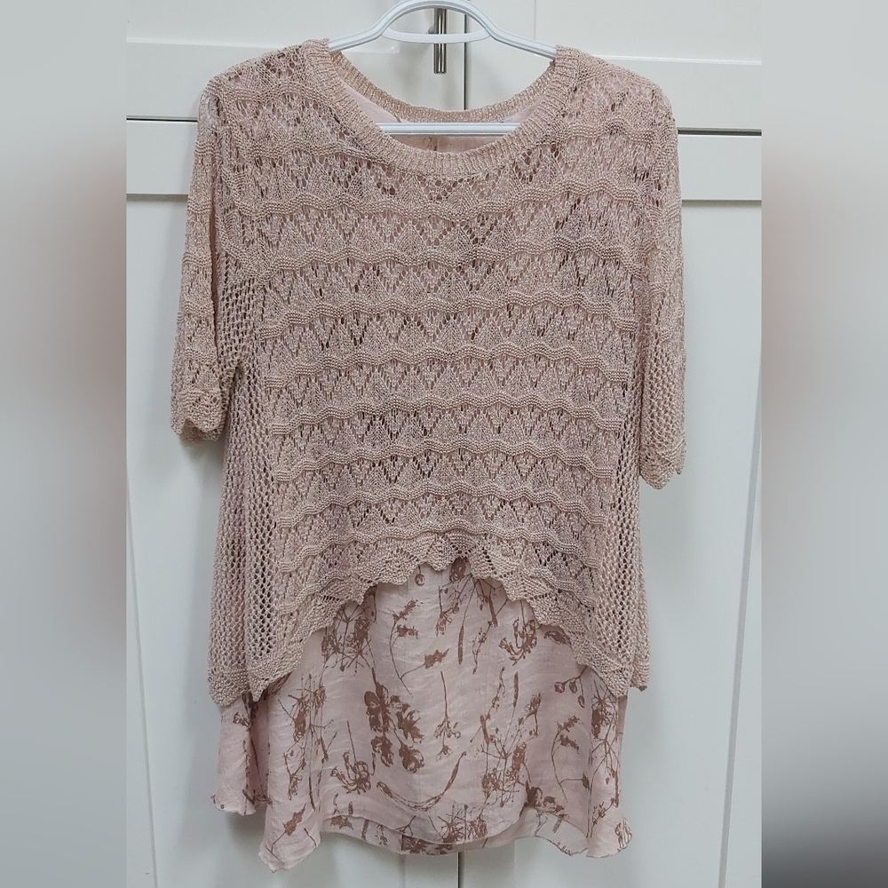 Breezy tank with crochet overlay top - Picture 7 of 7